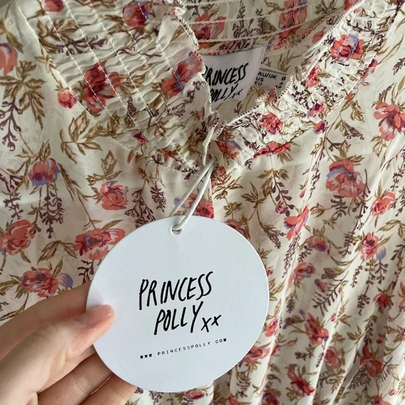 Princess Polly Guetta Mini Dress - Ditsy Floral - White/Pink - US Size 4 - NWT - Picture 8 of 14